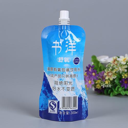 厂家热销食品级饮用水液体吸嘴袋pe多层复合尼龙铝箔带吸嘴自立袋