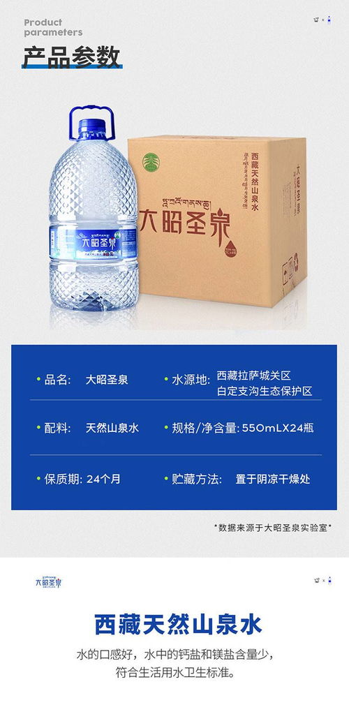 大昭圣泉 纯净水天然饮用水 冰川水矿泉水5l 4瓶整装
